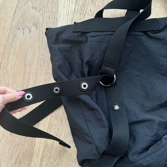 Rebecca Minkoff Julian Black Nylon Adjustable Lightweight Square Backpack - Picture 6 of 10
